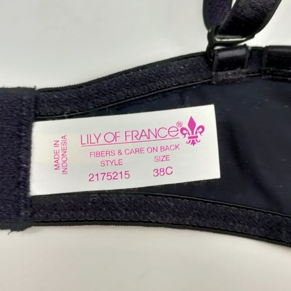 Lily of France Perfect Lift Padded Black T-Shirt Bra Plus Size 38C - Picture 2 of 11